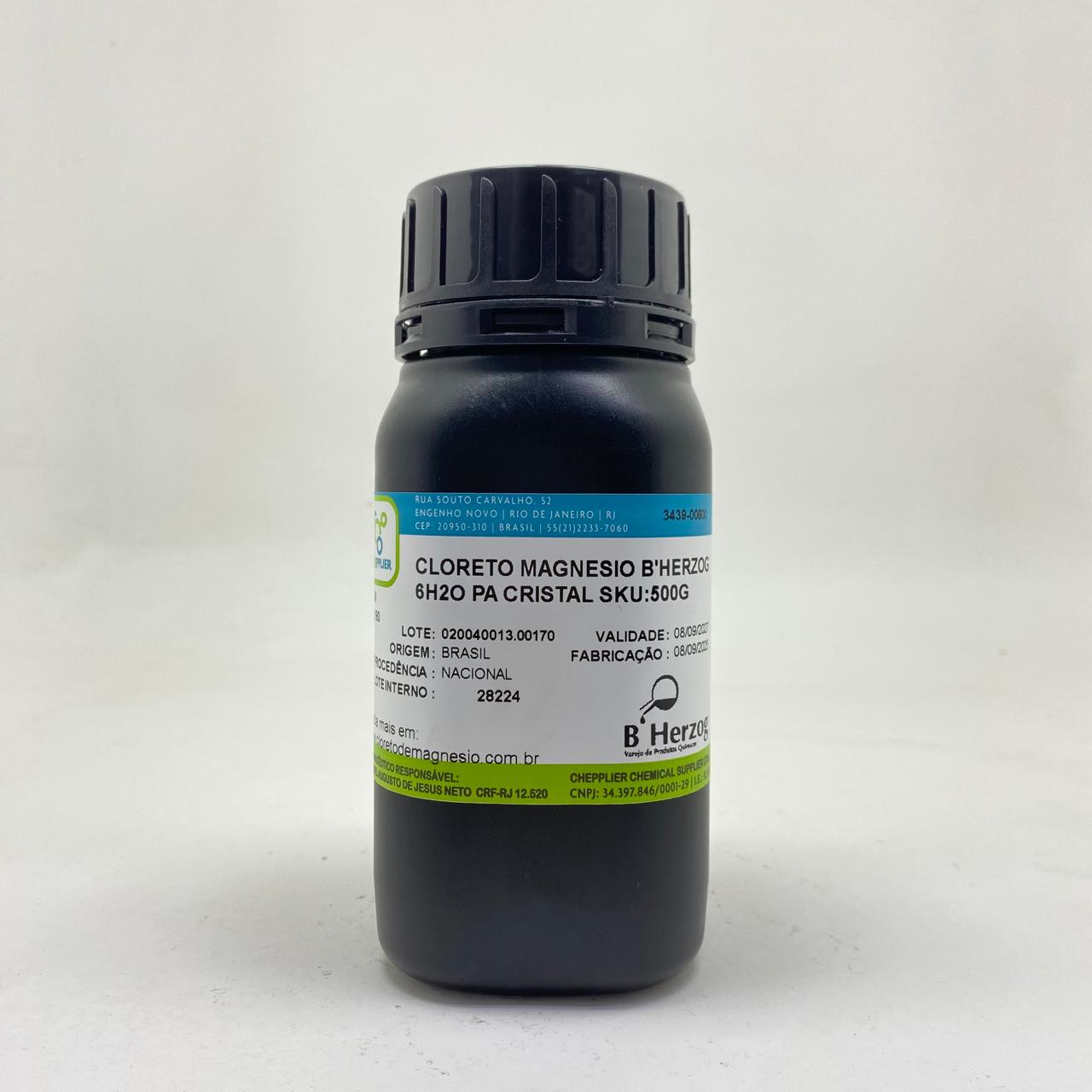 CLORETO DE MAGNÉSIO B'HERZOG 6H2O PA CRISTAL 500g