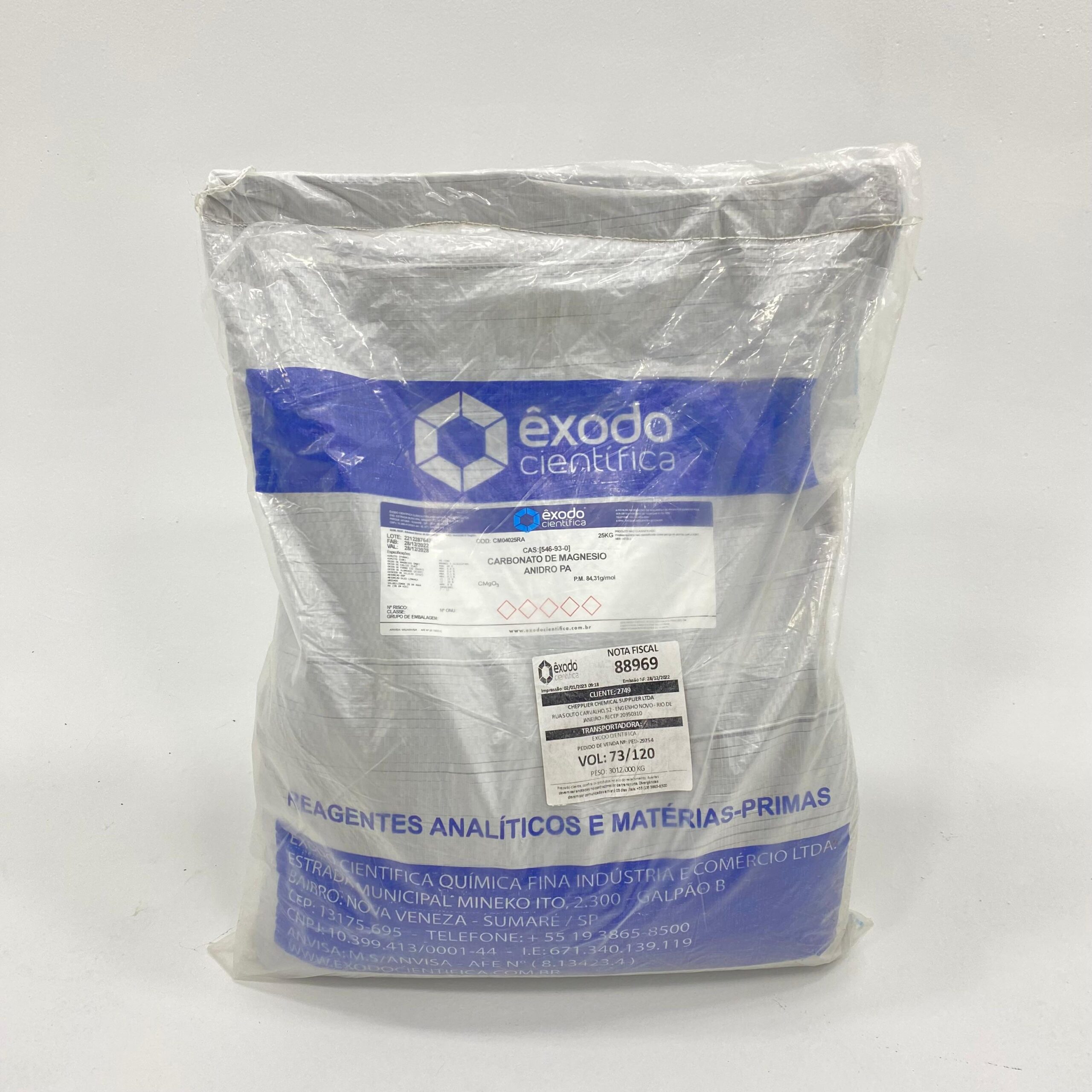 CARBONATO DE MAGNÉSIO ANIDRO PA 25kg